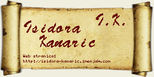 Isidora Kanarić vizit kartica